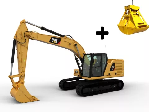 Гусеничный экскаватор Caterpillar 320 с грейфером
